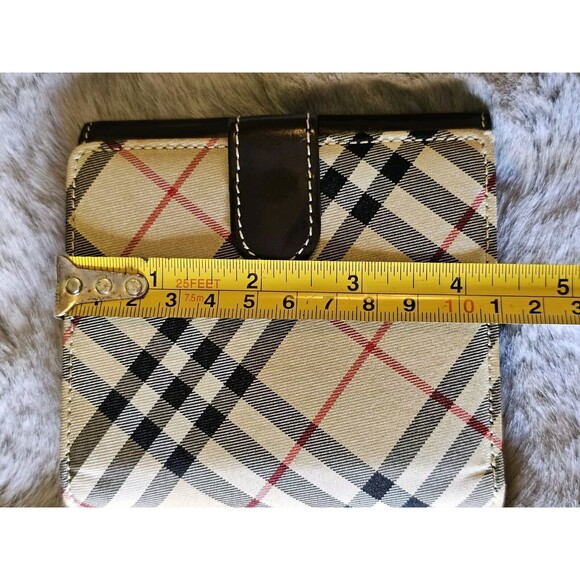 BURBERRY London Blue Label Nova Check Canvas Leather Small Bifold Compact Wallet - Picture 5 of 16